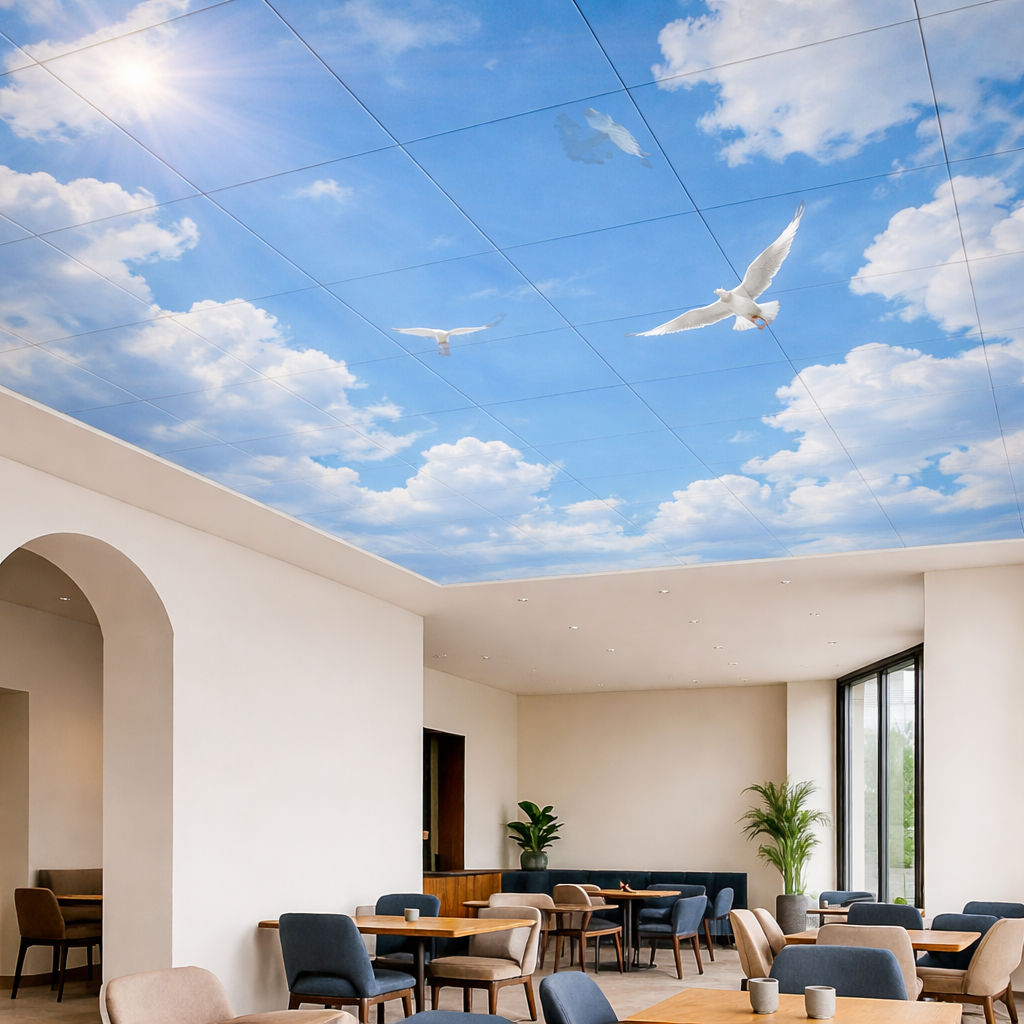 Sararmış asma tavan panelleri